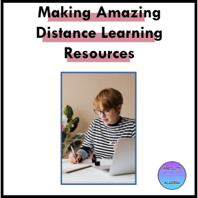 Distance learning resources, woman taking notes and working on laptop