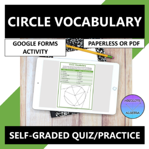 Circle Vocabulary Google Forms Quiz Practice