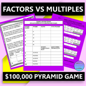 Factors VS Multiples Game Show Activity