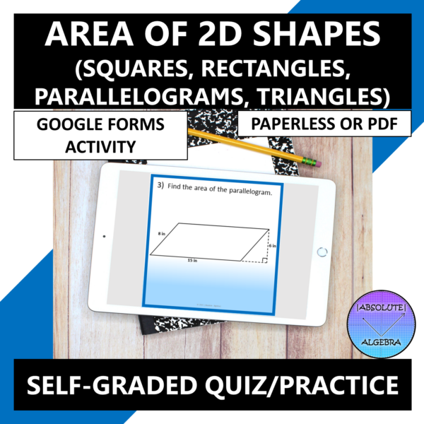 Area of 2D Shapes Google Forms