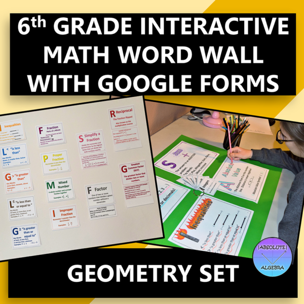 Interactive 6th Grade Math Word Wall Geometry
