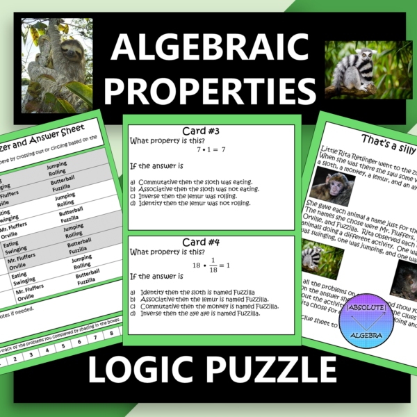 Algebraic Properties Logic Puzzle Activity