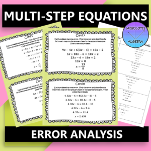 Multi-Step Equations Error Analysis with Google Forms