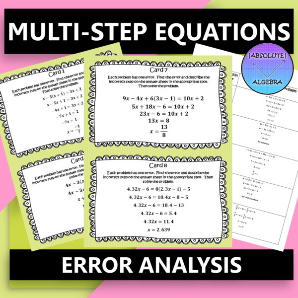 Multi-Step Equations Error Analysis with Google Forms