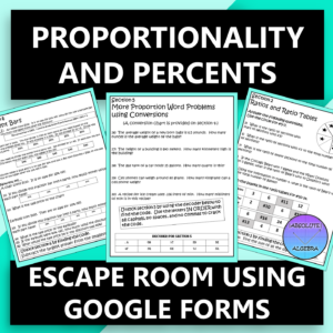 Proportions and Percents Escape Room Google Forms