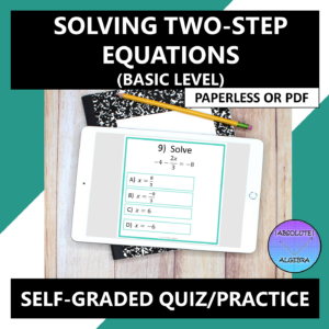 Solving Two-Step Equations Google Form