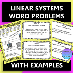 Linear Systems Word Problems with Examples