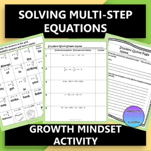 Solving Multi-Step Equations Growth Mindset Activity