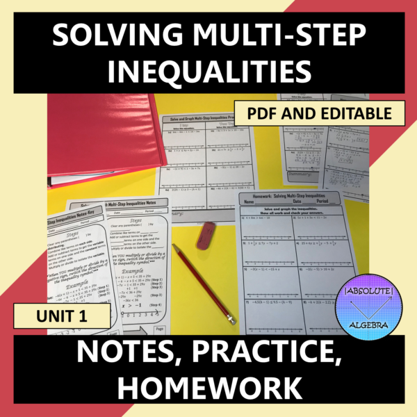 Solving Multi-Step Inequalities Notes Practice Homework