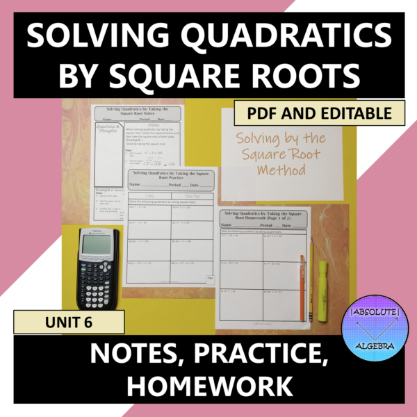 Solving Quadratics Square Root Method