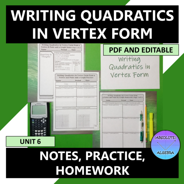 Writing Quadratics in Vertex Form