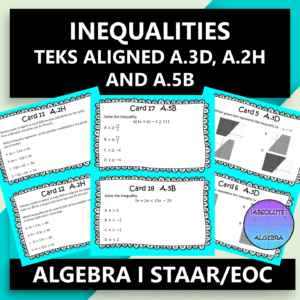 STAAR EOC Algebra I Task Cards
