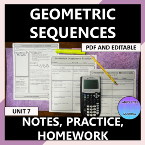 Geometric Sequences Notes Practice Homework