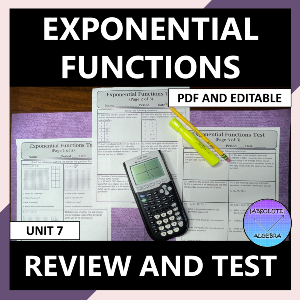 Exponential Functions Unit Review and Test