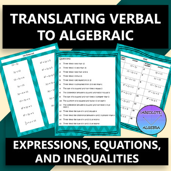 Translating Verbal to Algebraic Expressions Equations and Inequalities