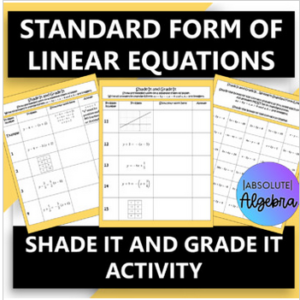 standard form shade it and grade it activity 