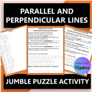 Parallel and Perpendicular Lines Jumble Math Puzzles