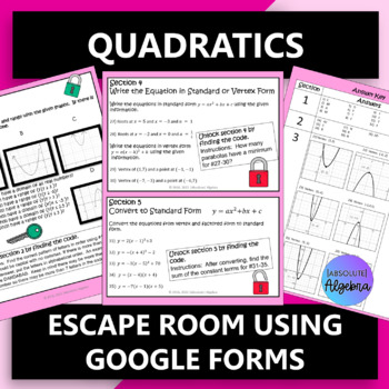 High School Quadratics Escape Room 