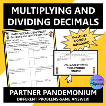 Multiplying and Dividing Decimals Partner Pandemonium 